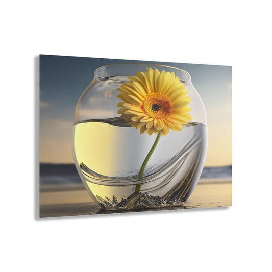 Acrylic Prints yello Gerbera glass 1