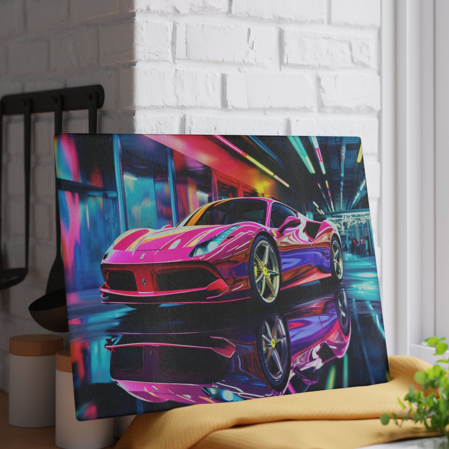 Glass Cutting Board Pink Macro Ferrari 4