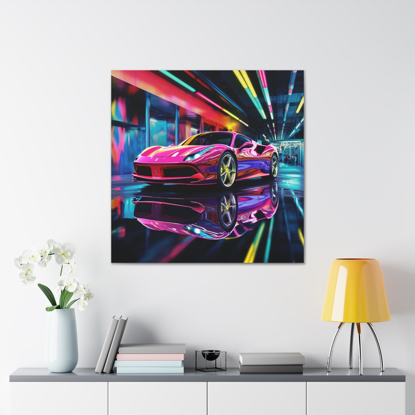 Canvas Gallery Wraps Pink Macro Ferrari 4