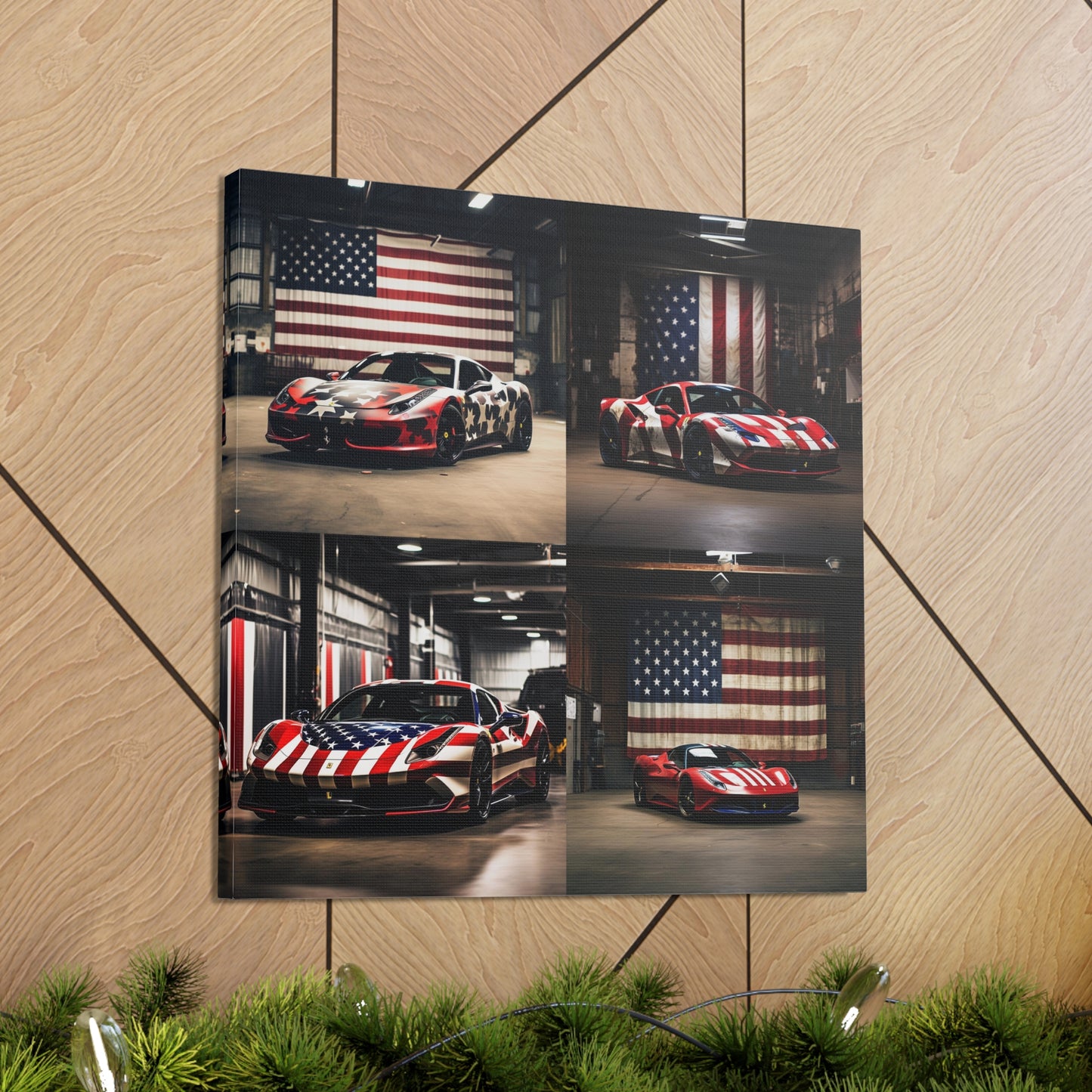 Canvas Gallery Wraps American Flag Farrari 5