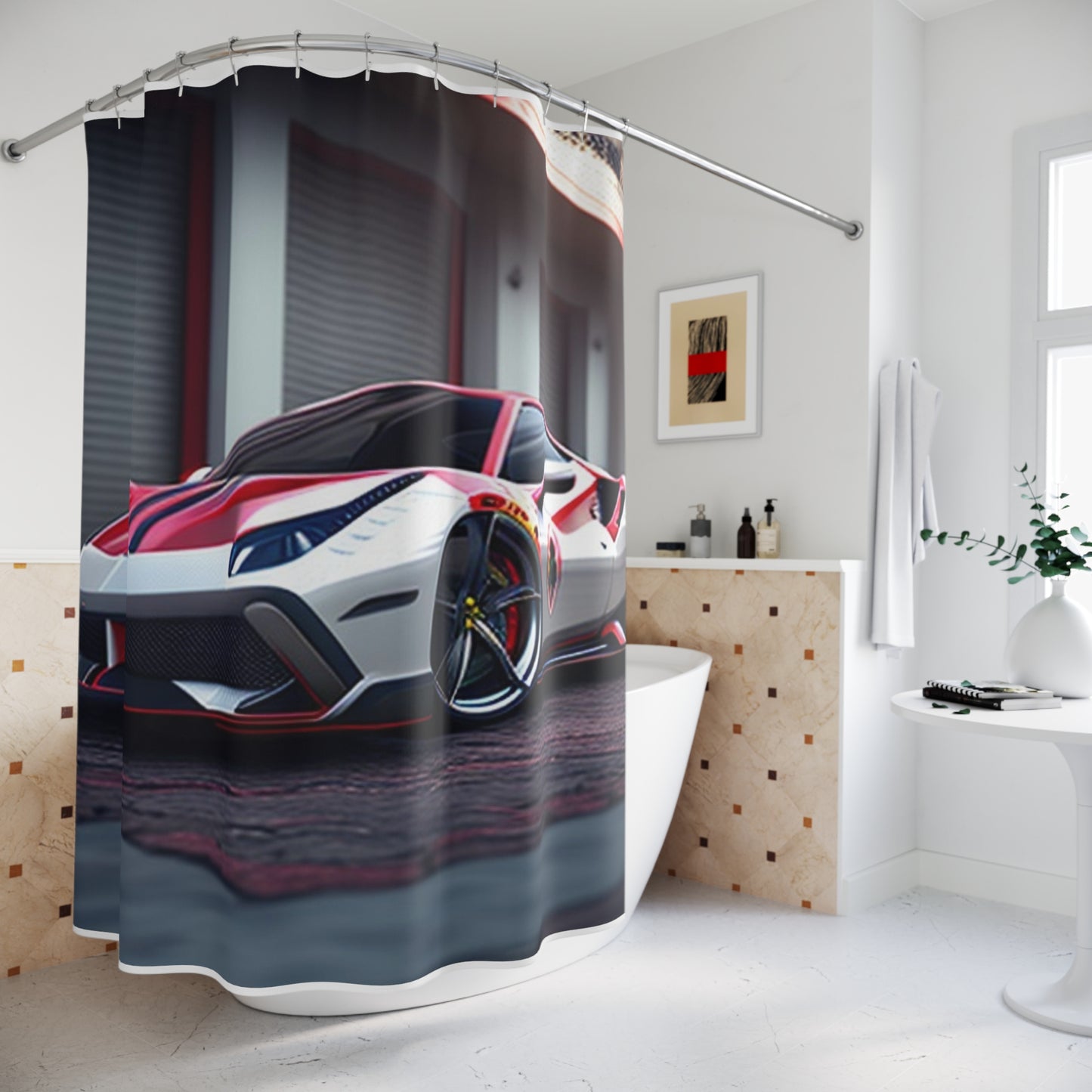 Polyester Shower Curtain Ferrari Hyper 3