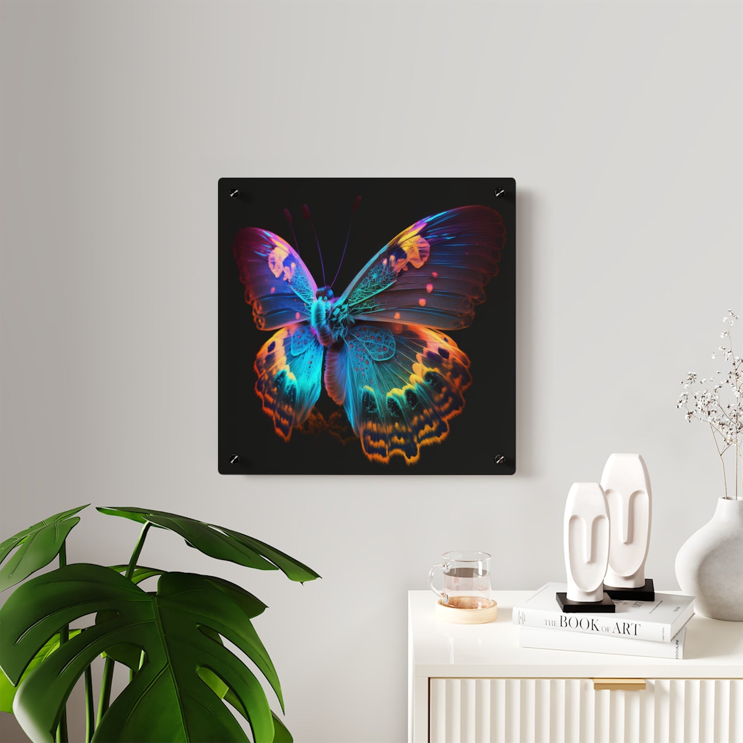 Acrylic Wall Art Panels Raw Hyper Color Butterfly 4