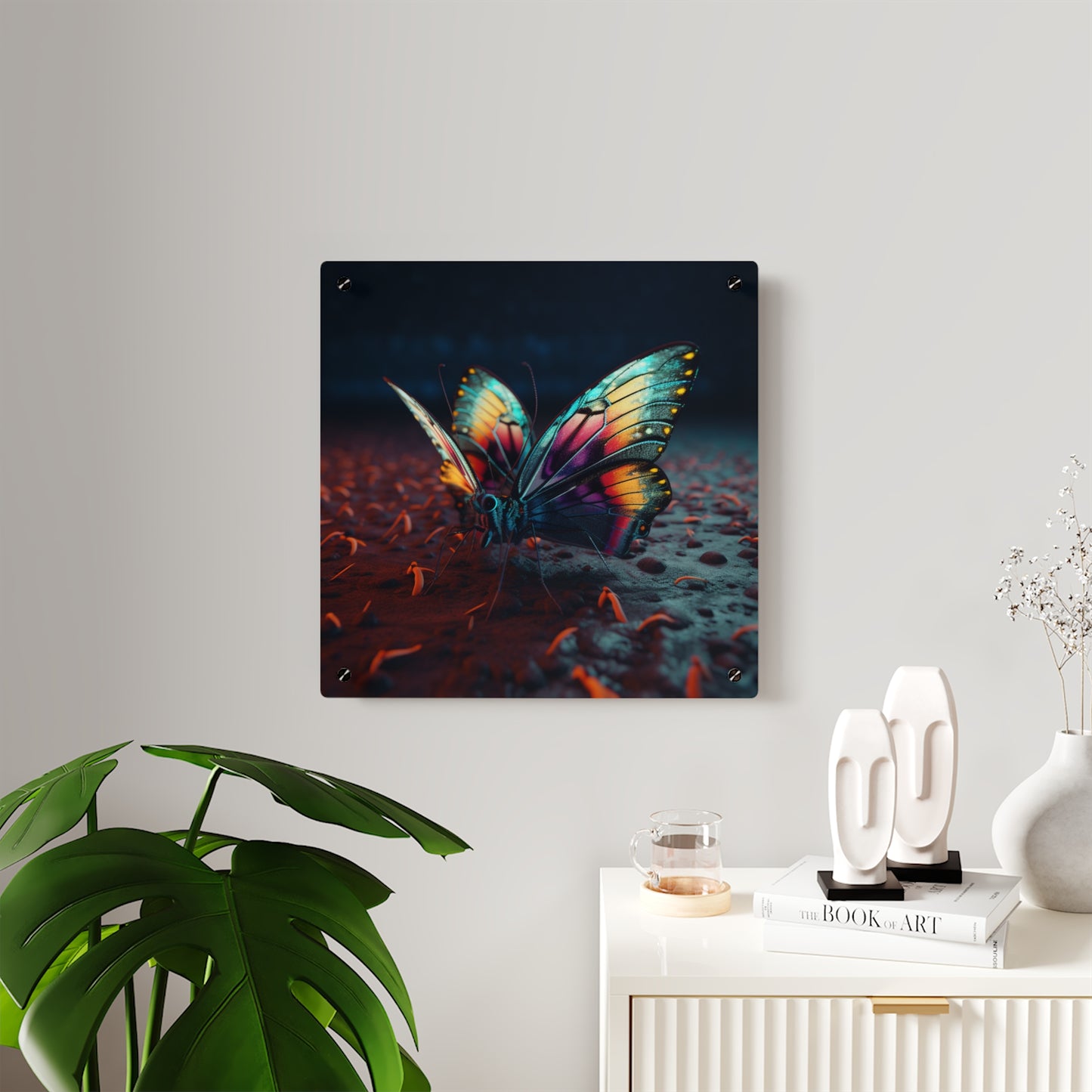 Acrylic Wall Art Panels Hyper Colorful Butterfly Macro 1