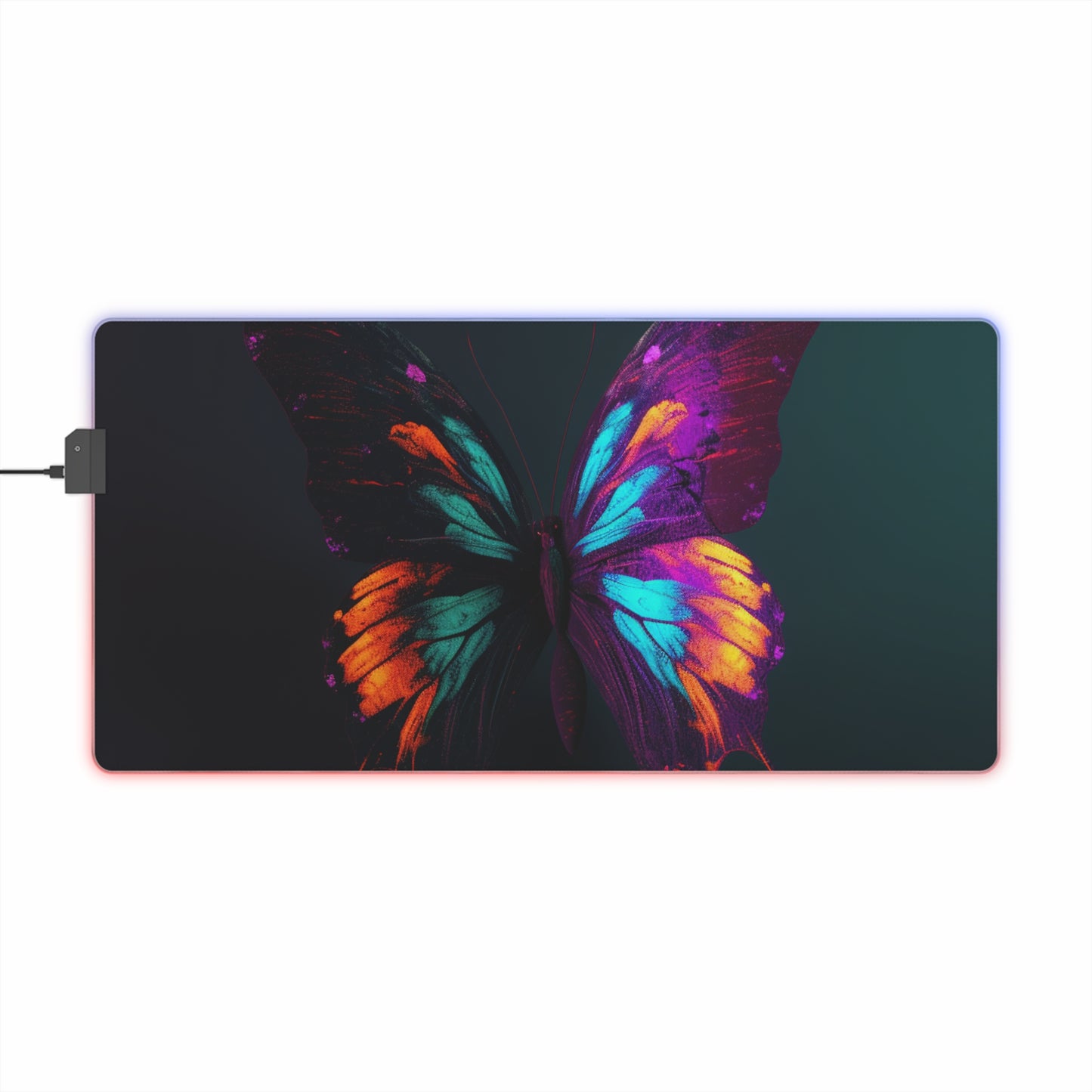 LED Gaming Mouse Pad Hyper Colorful Butterfly Purple 2