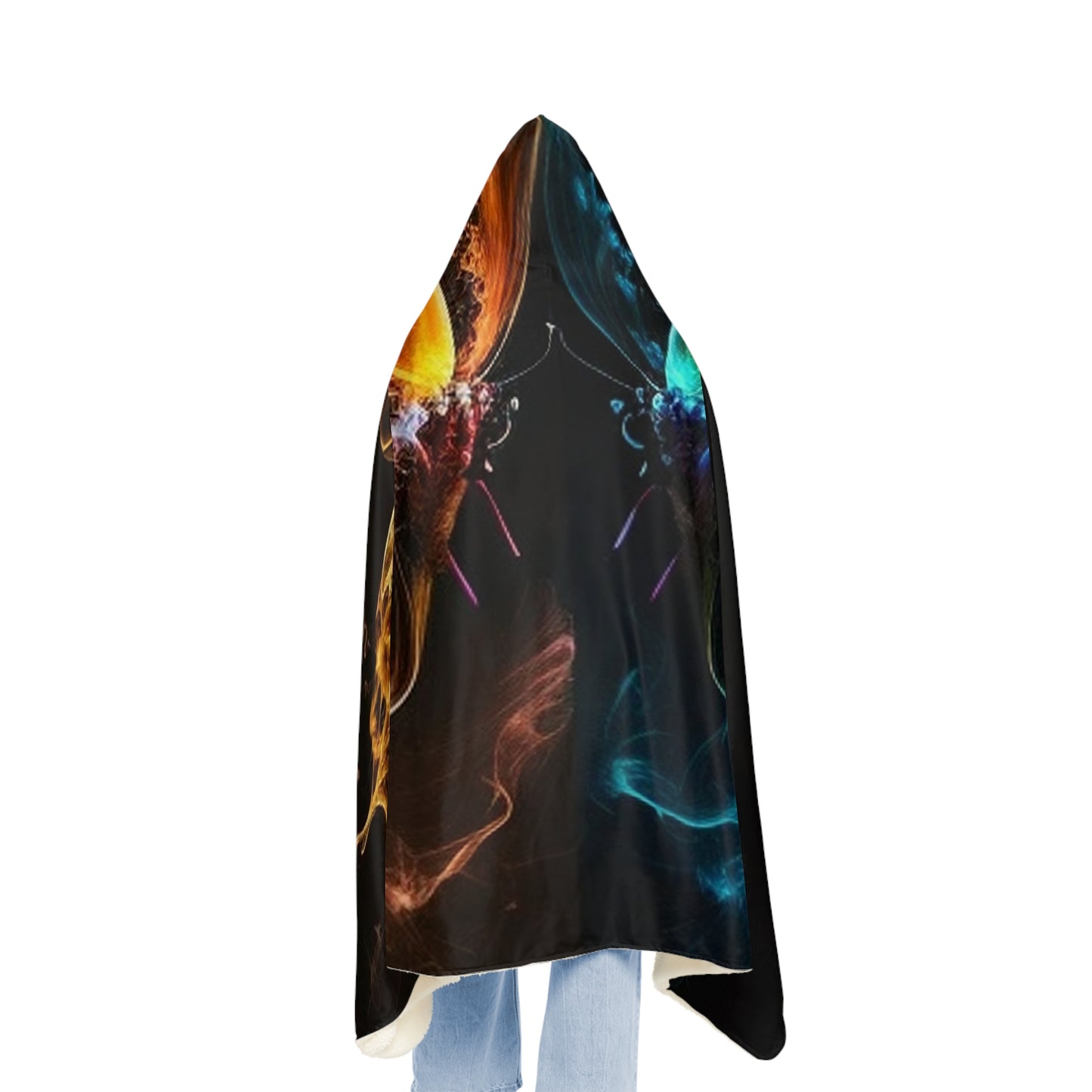 Snuggle Hooded Blanket Kiss Neon Butterfly 1