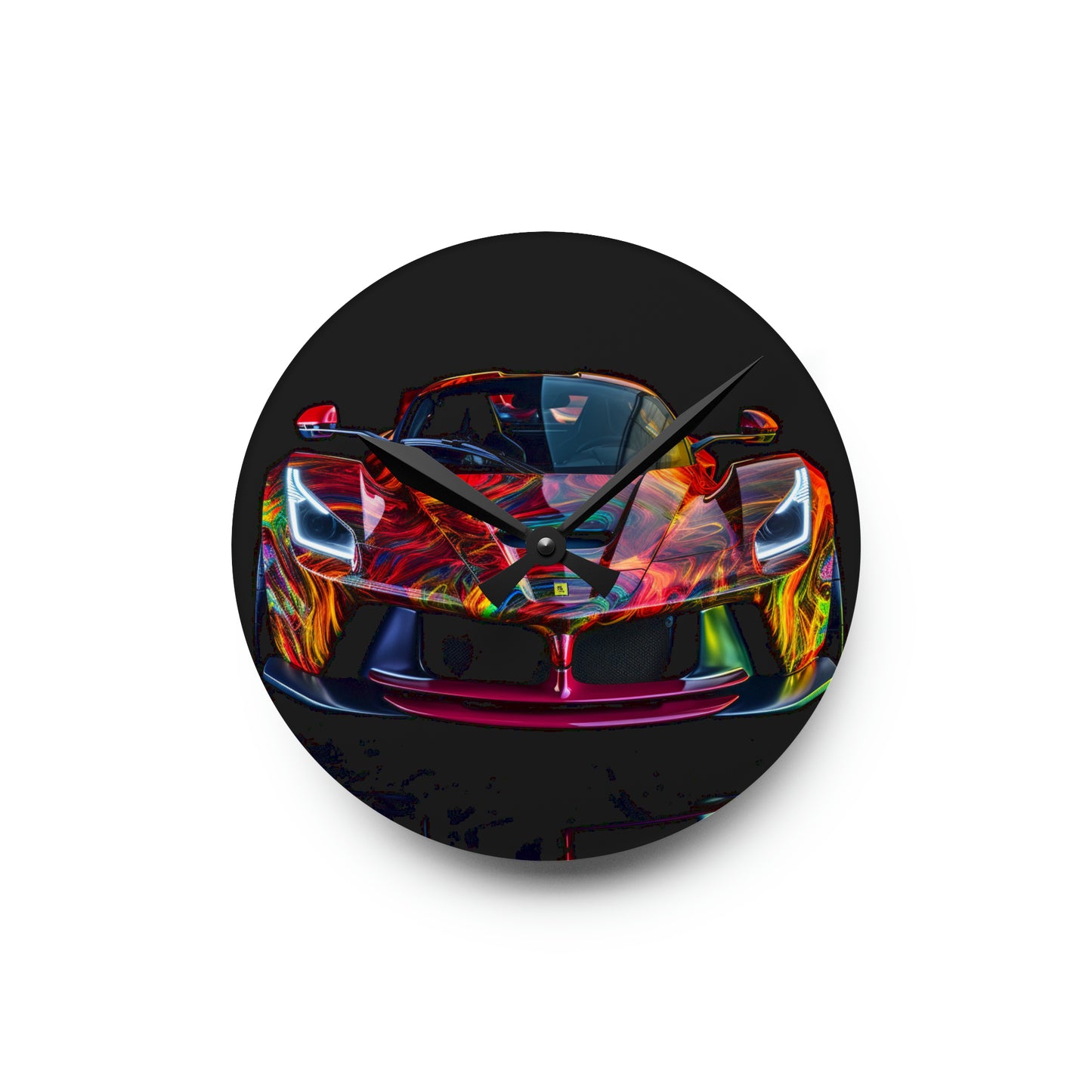 Acrylic Wall Clock Ferrari Neon 3