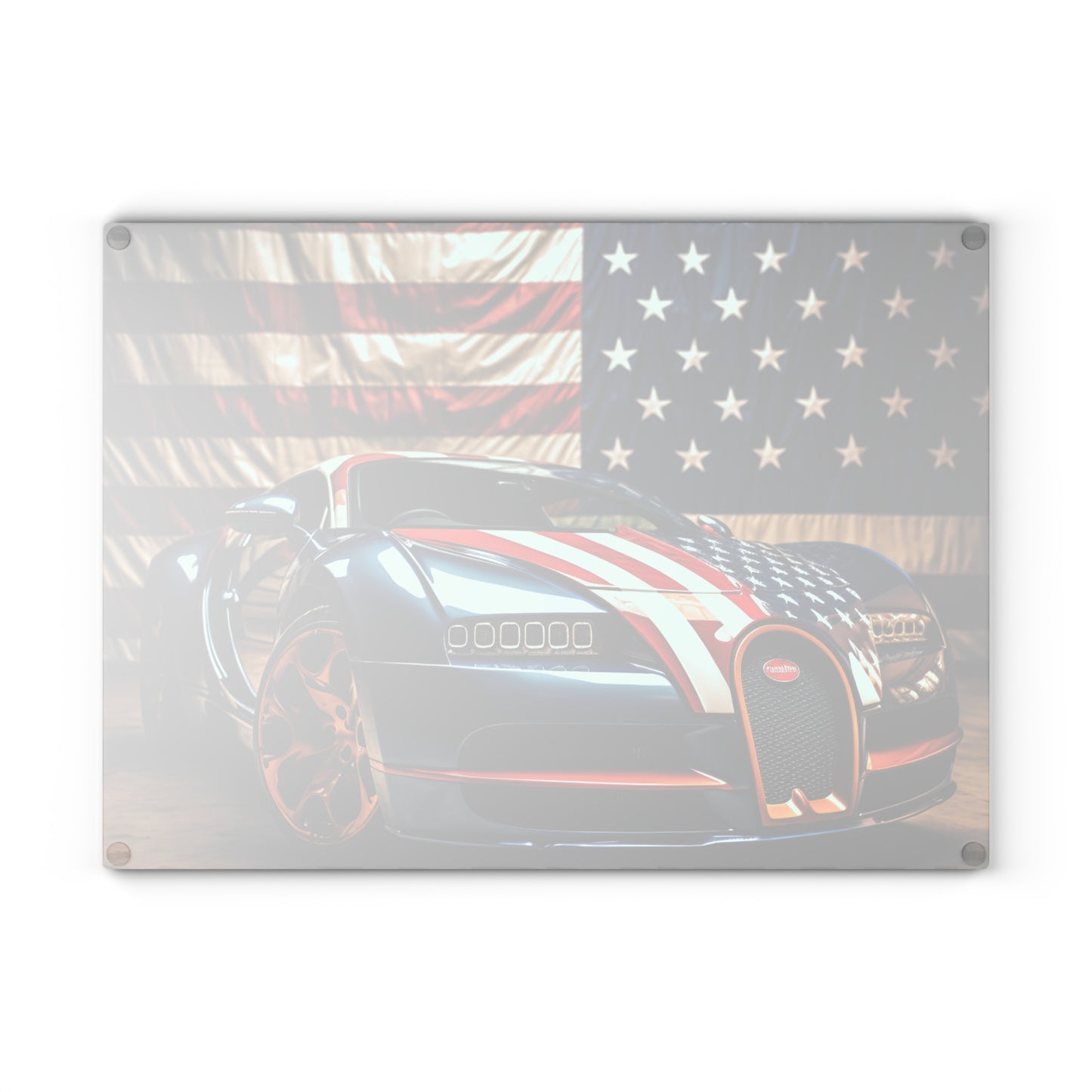 Glass Cutting Board Bugatti Flag American 4