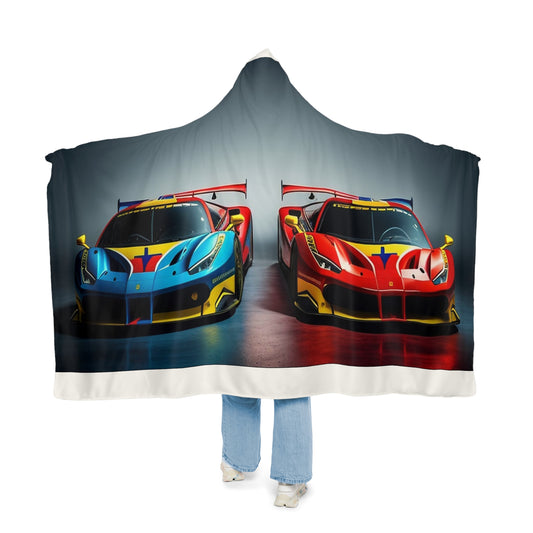 Snuggle Hooded Blanket Ferrari Red Blue 2