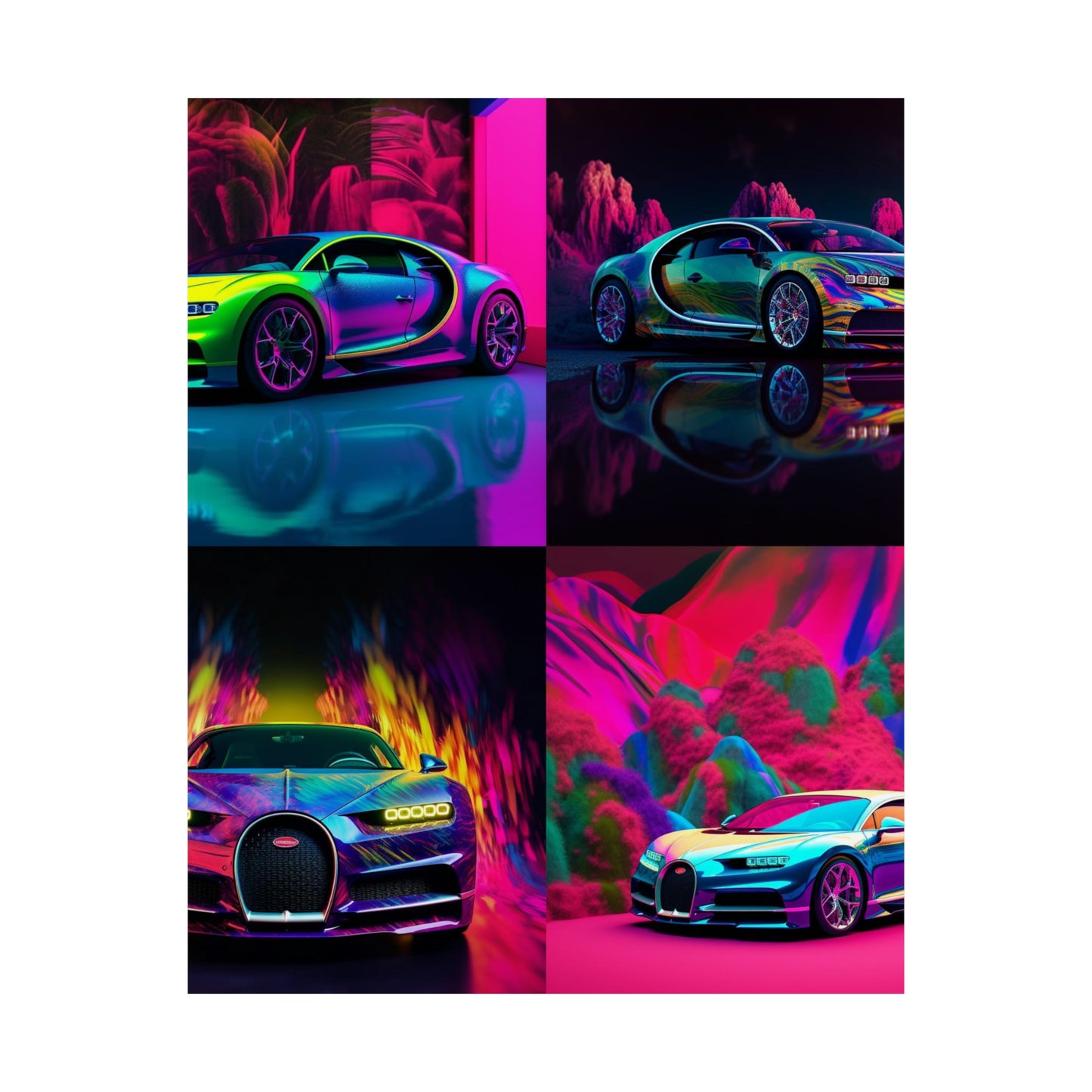 Premium Matte Vertical Posters Florescent Bugatti Flair 5