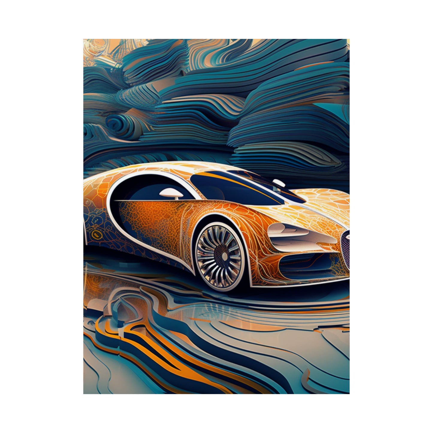 Premium Matte Vertical Posters Bugatti Abstract Flair 1