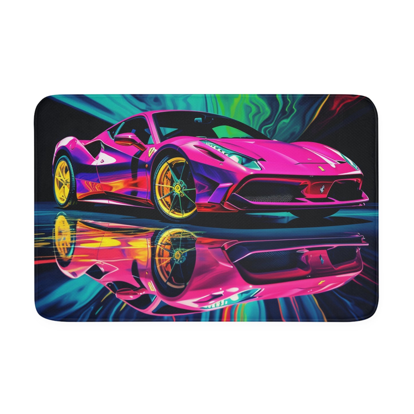 Memory Foam Bath Mat Pink Ferrari Macro 4