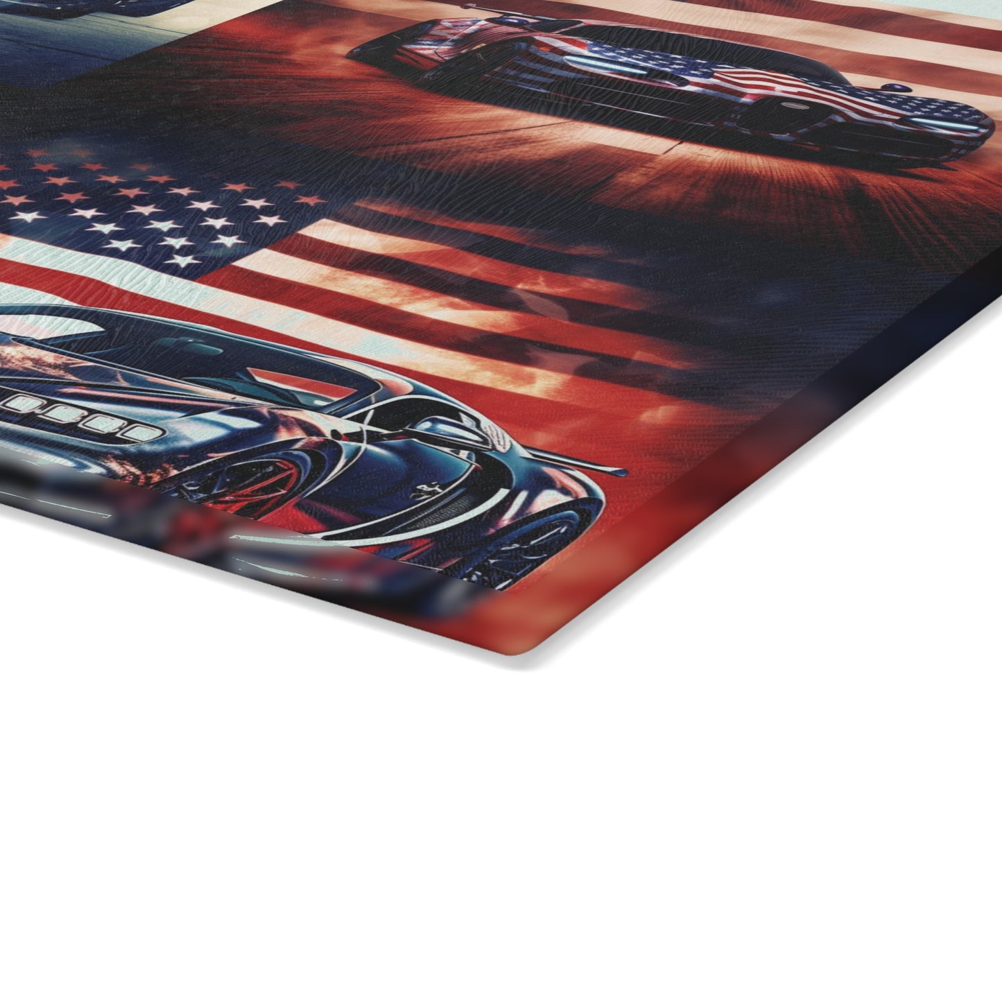 Glass Cutting Board Abstract American Flag Background Bugatti 5