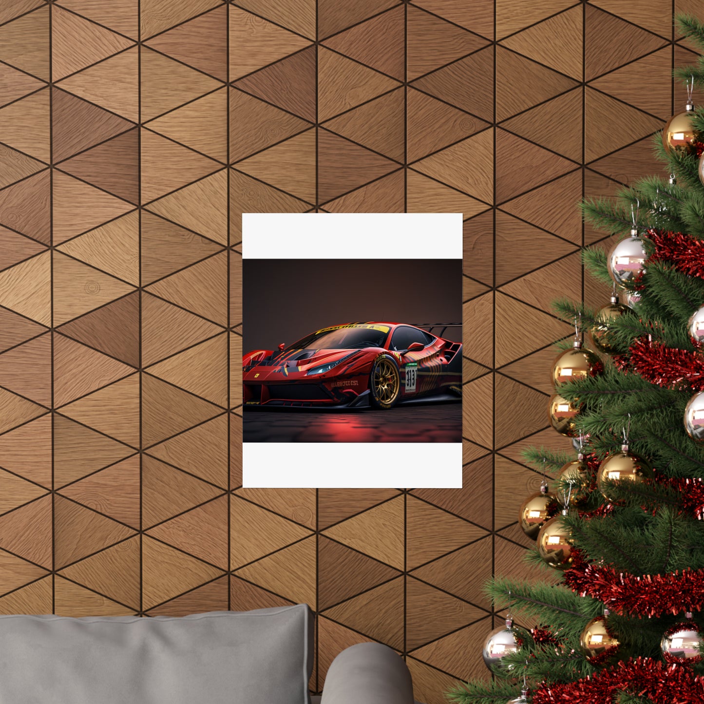 Premium Matte Vertical Posters Ferrari Red 1