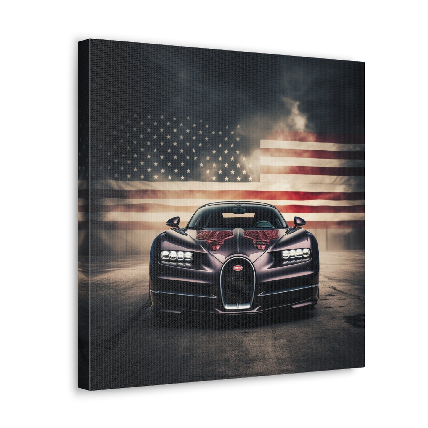 Canvas Gallery Wraps American Flag Background Bugatti 2