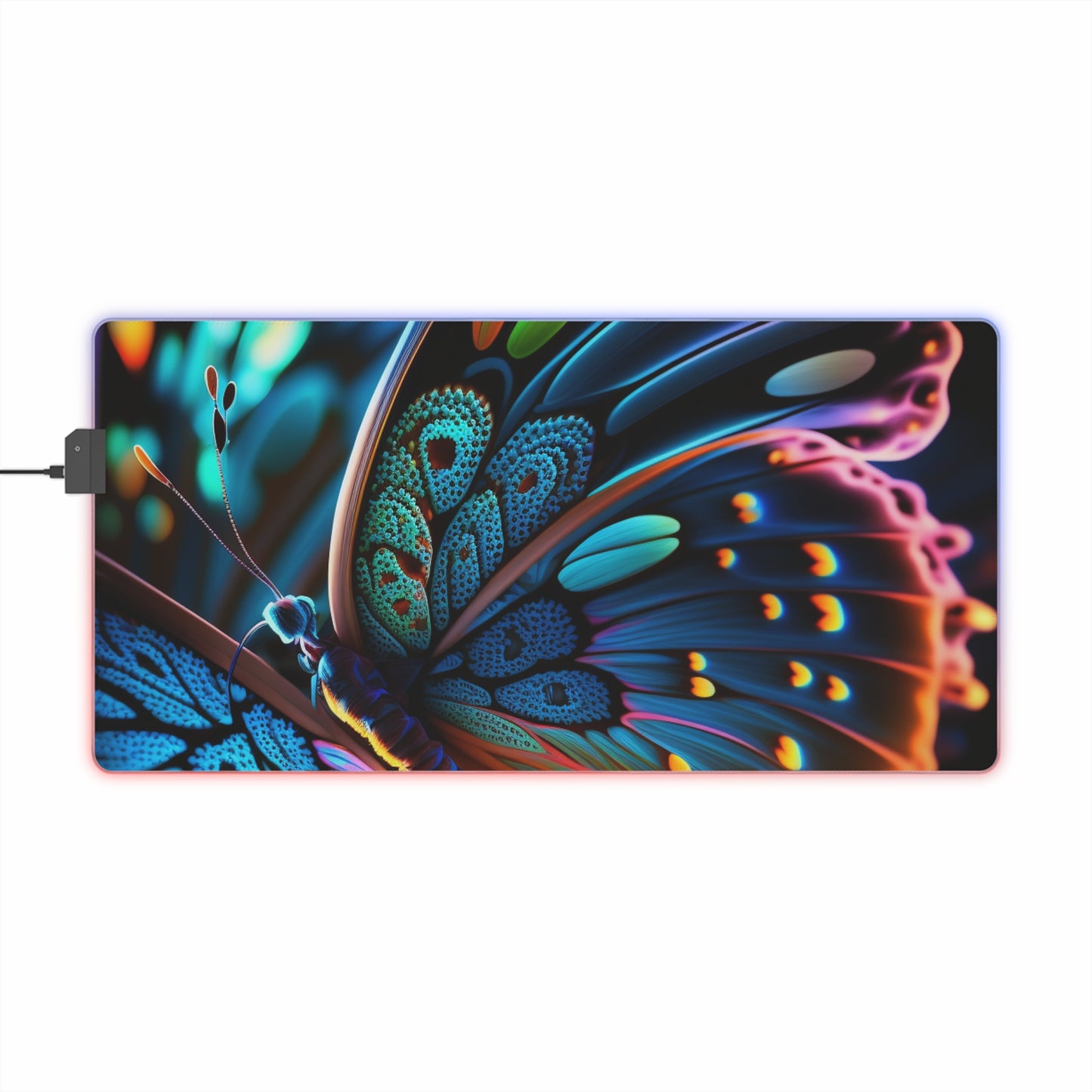 LED Gaming Mouse Pad Neon Butterfly Macro 2