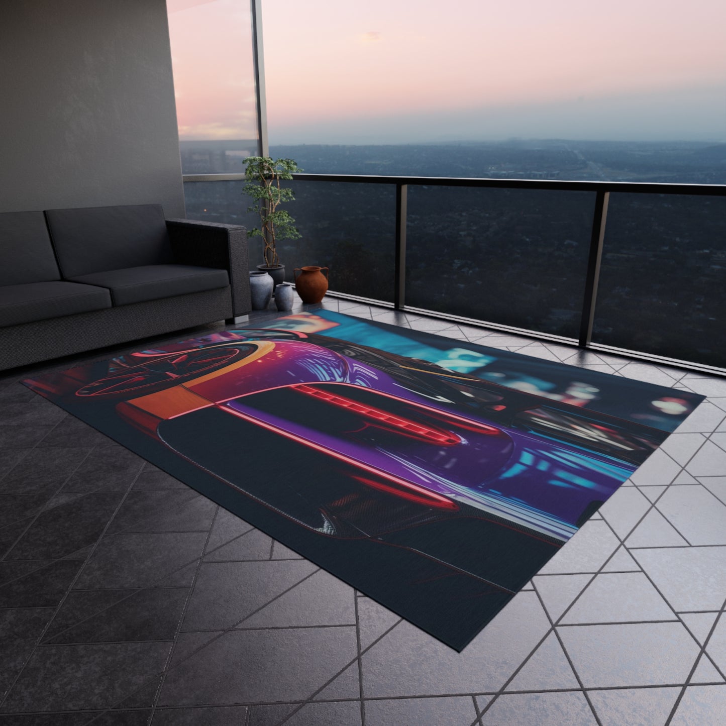 Outdoor Rug  Hyper Bugatti Neon Chiron 3