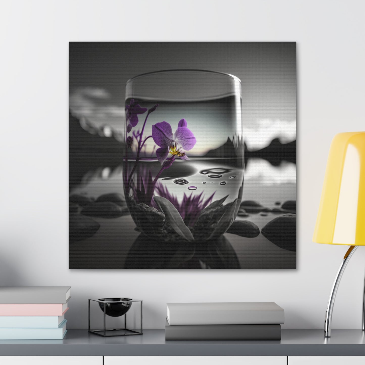 Canvas Gallery Wraps Purple Orchid Glass vase 2