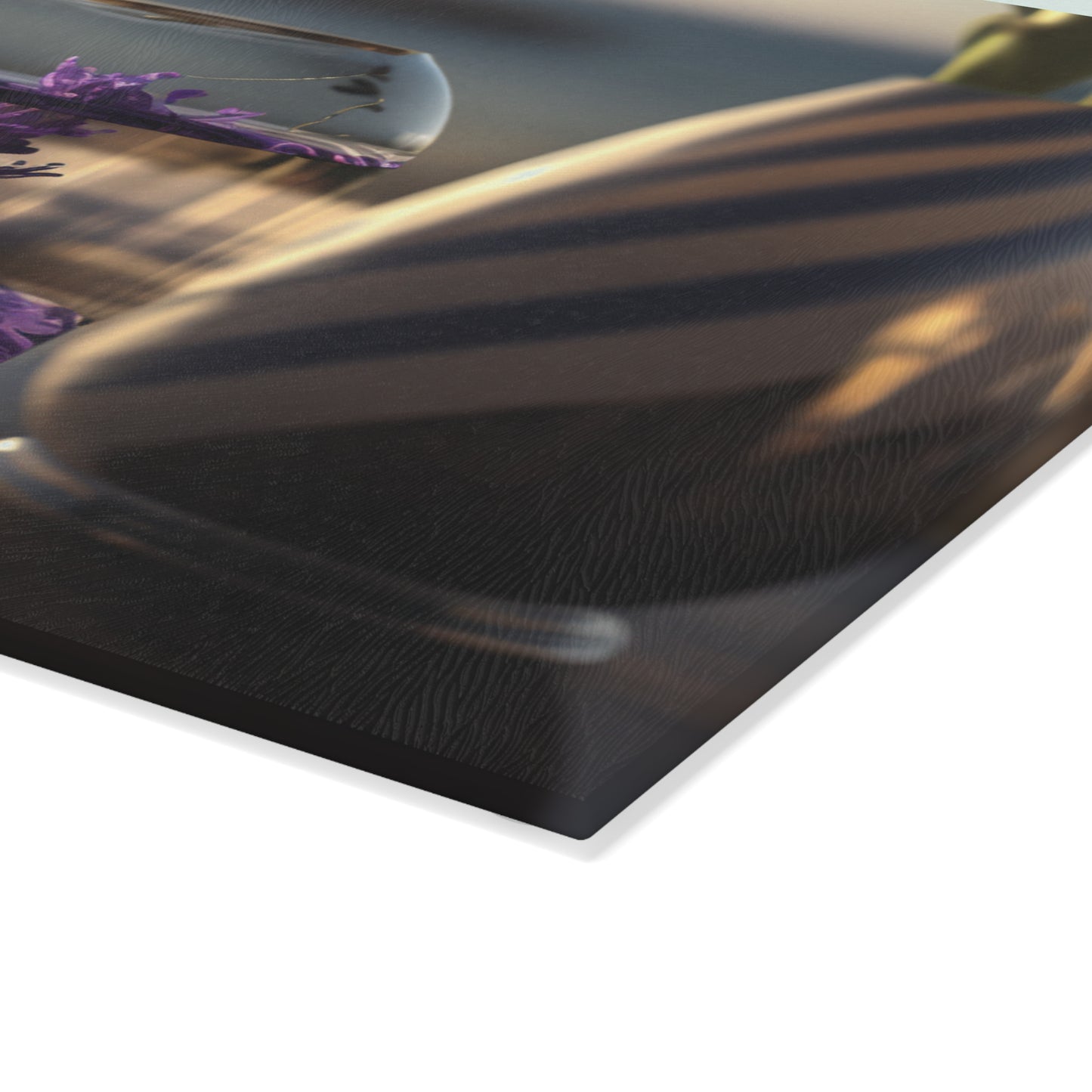 Glass Cutting Board Lavender in a vase 1