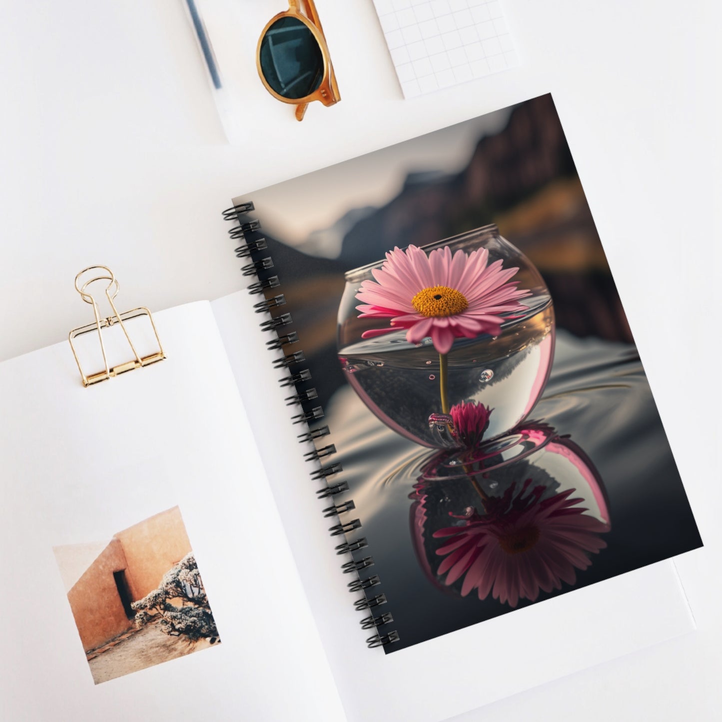 Spiral Notebook - Ruled Line Daisy in a vase 2