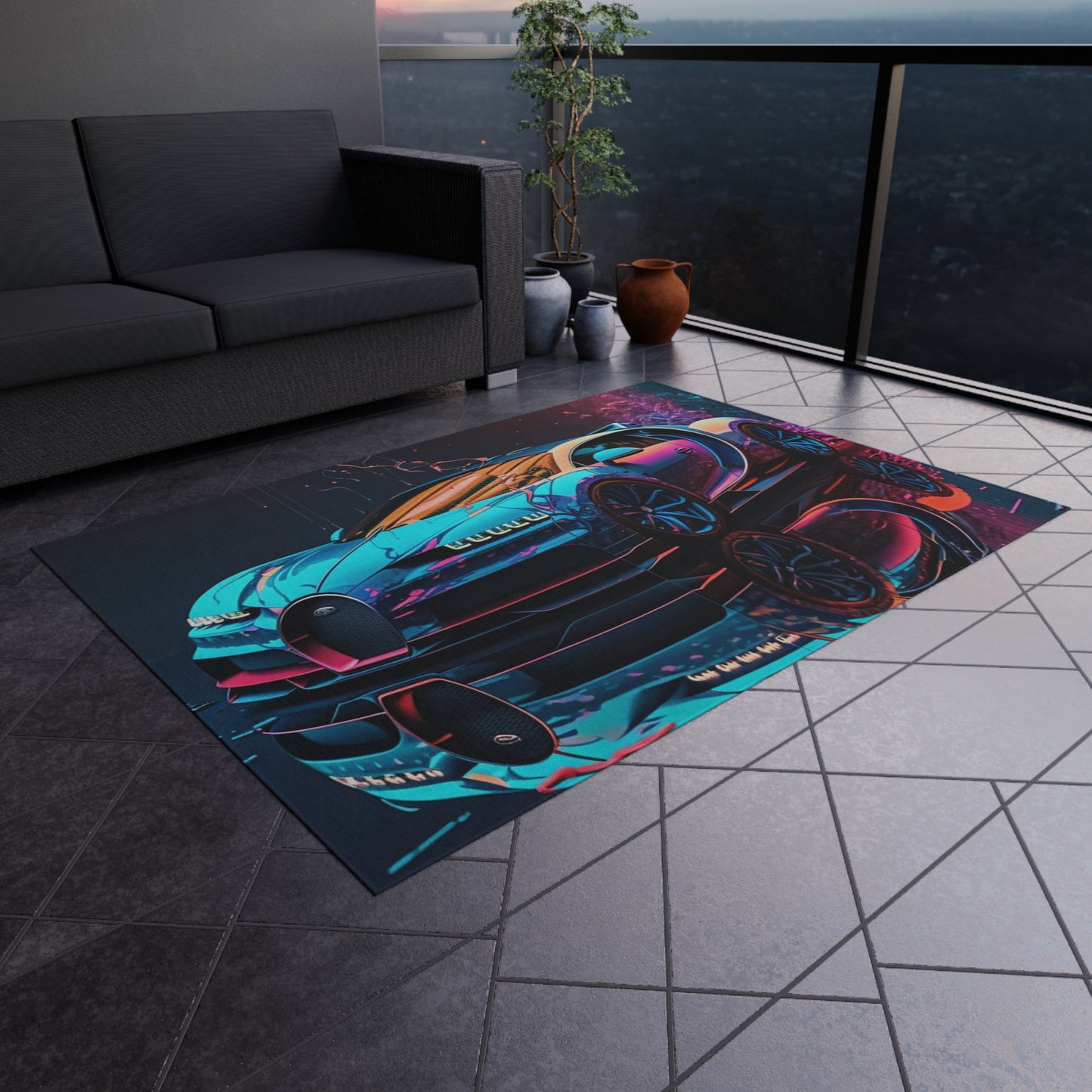 Outdoor Rug  Bugatti Neon Chiron 4