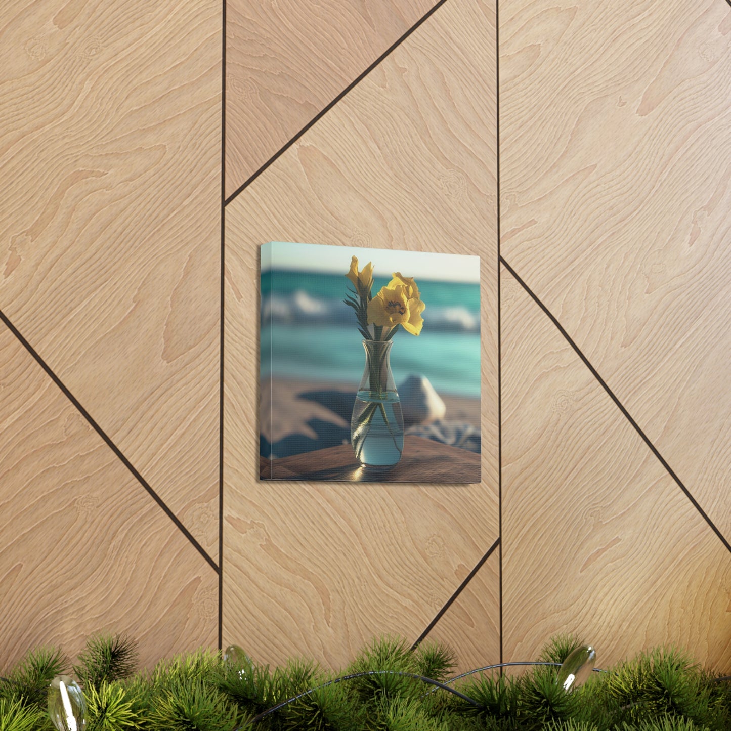Canvas Gallery Wraps Yellow Gladiolus glass 4