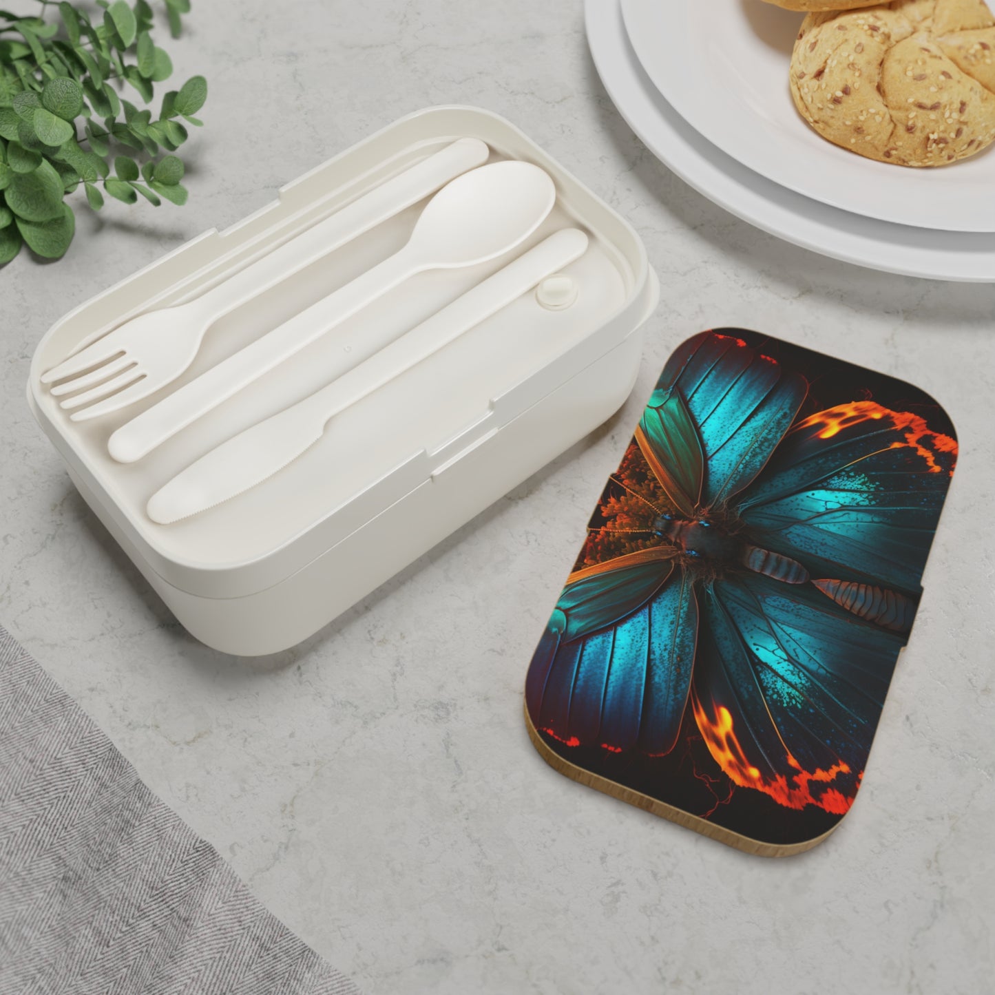 Bento Lunch Box Neon Butterfly Flair 3