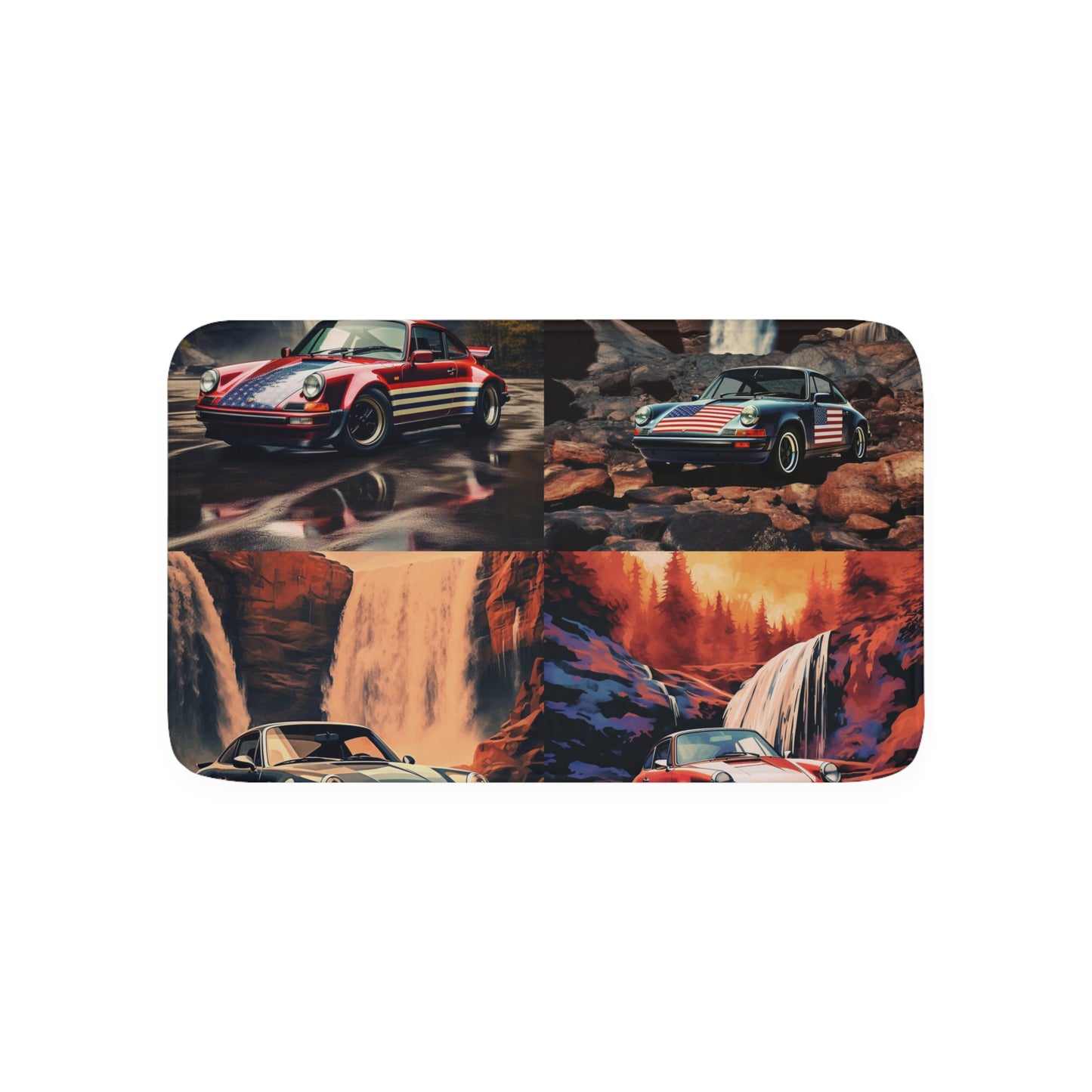 Memory Foam Bath Mat American Flag Porsche Abstract 5