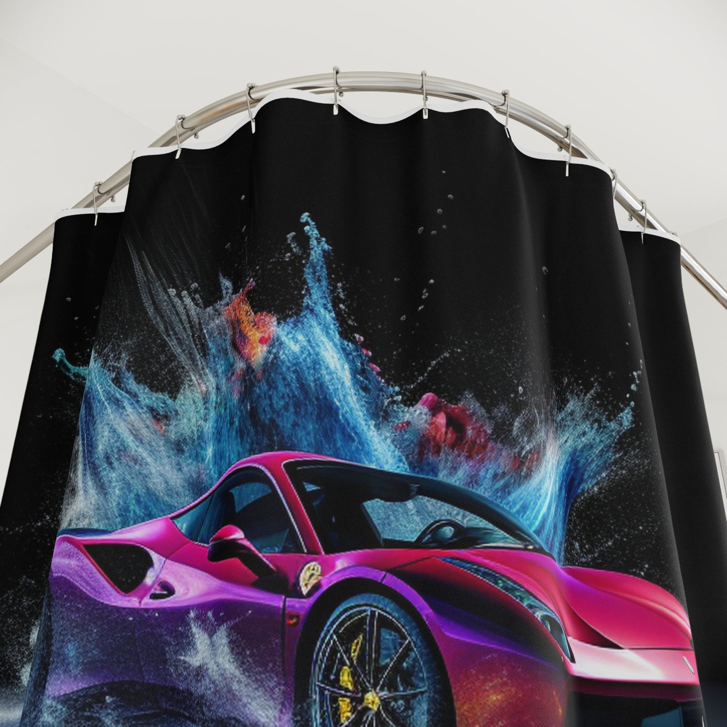 Polyester Shower Curtain Ferrari Water Splash 4