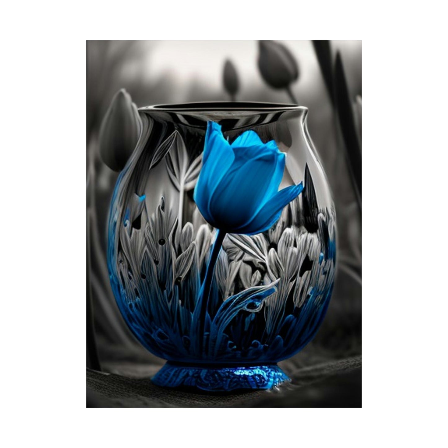 Premium Matte Vertical Posters Tulip Blue 1