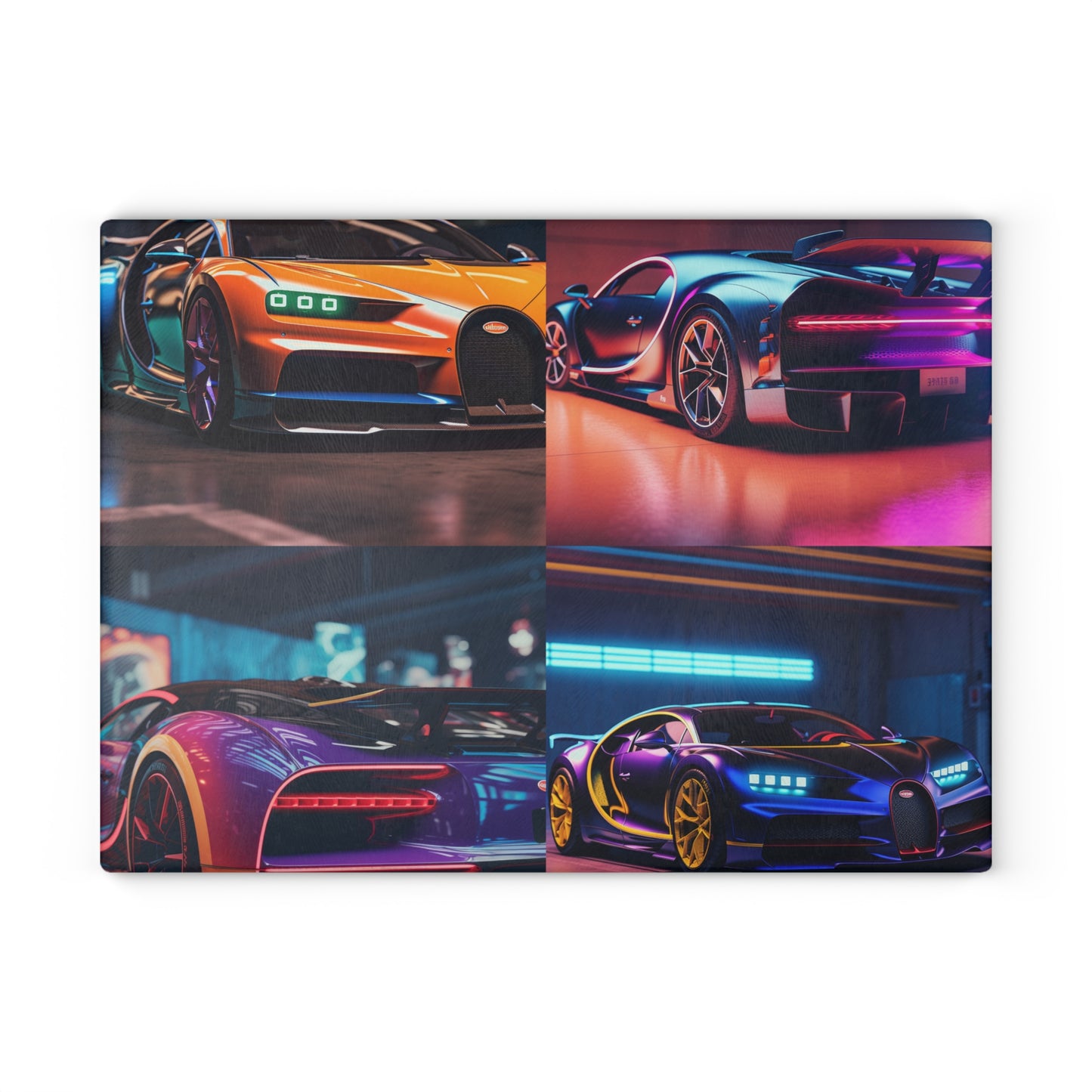 Glass Cutting Board Hyper Bugatti Neon Chiron 5