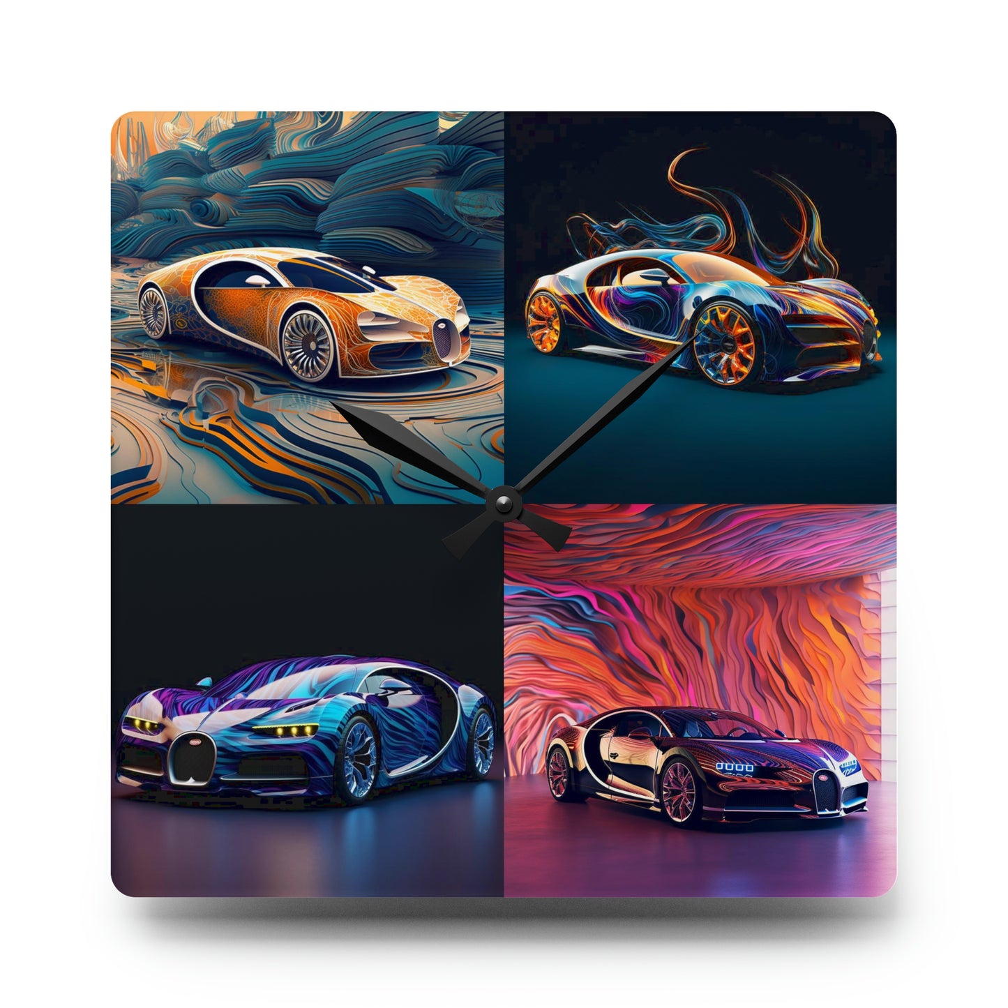 Acrylic Wall Clock Bugatti Abstract Flair 5