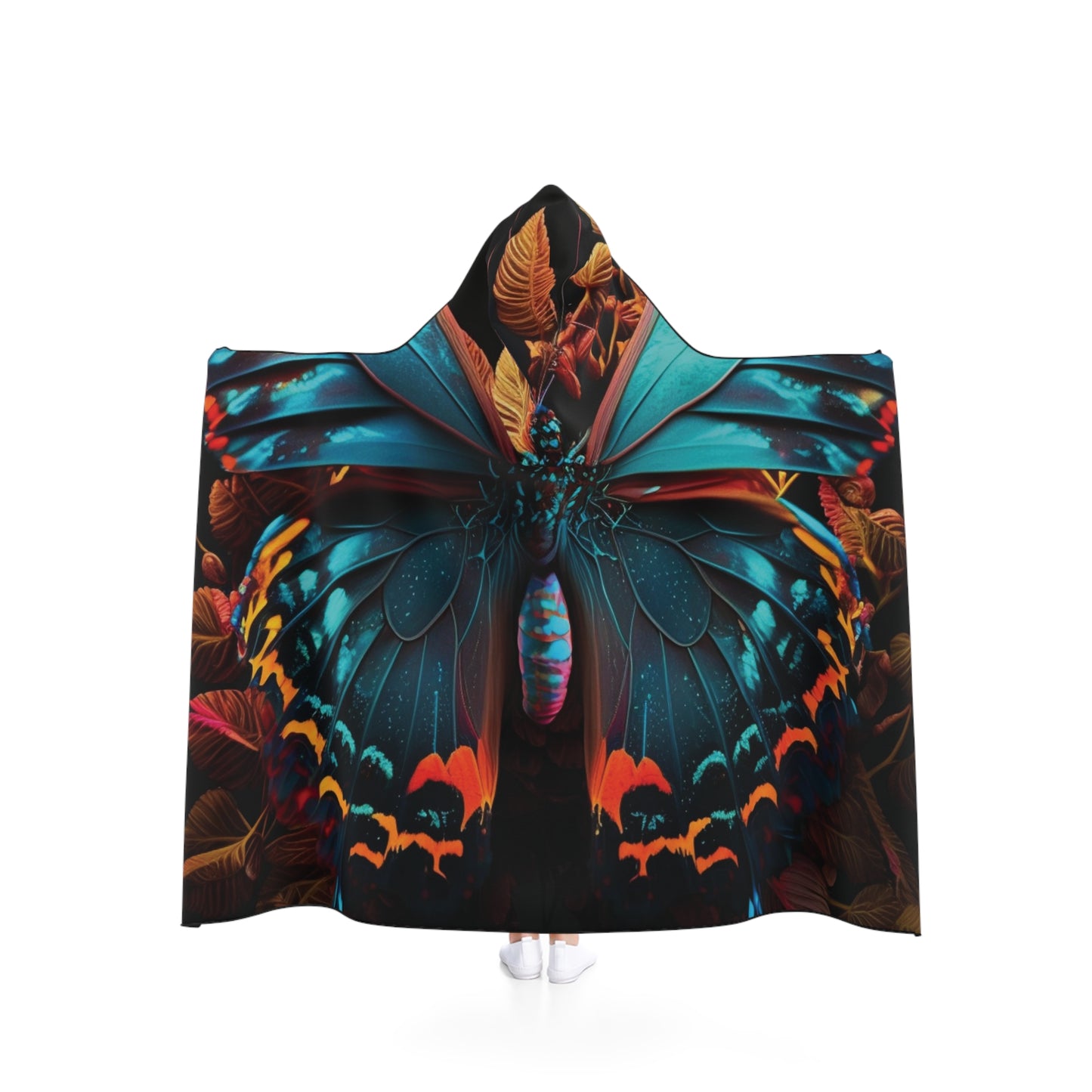 Hooded Blanket Hue Neon Butterfly 1