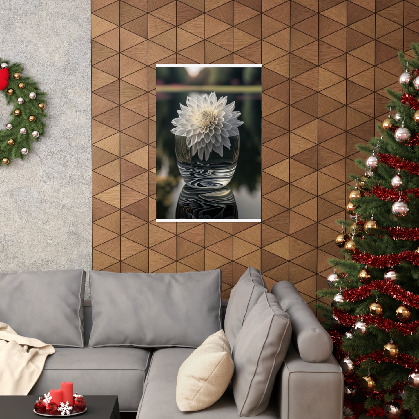 Premium Matte Vertical Posters White Dahlia 2