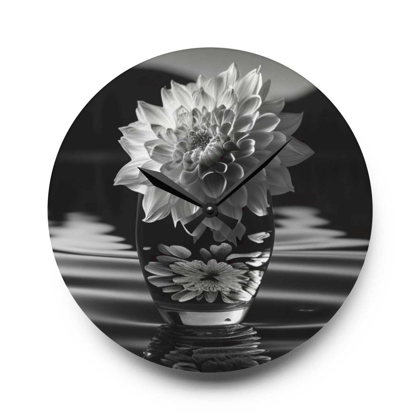 Acrylic Wall Clock White Dahlia 4