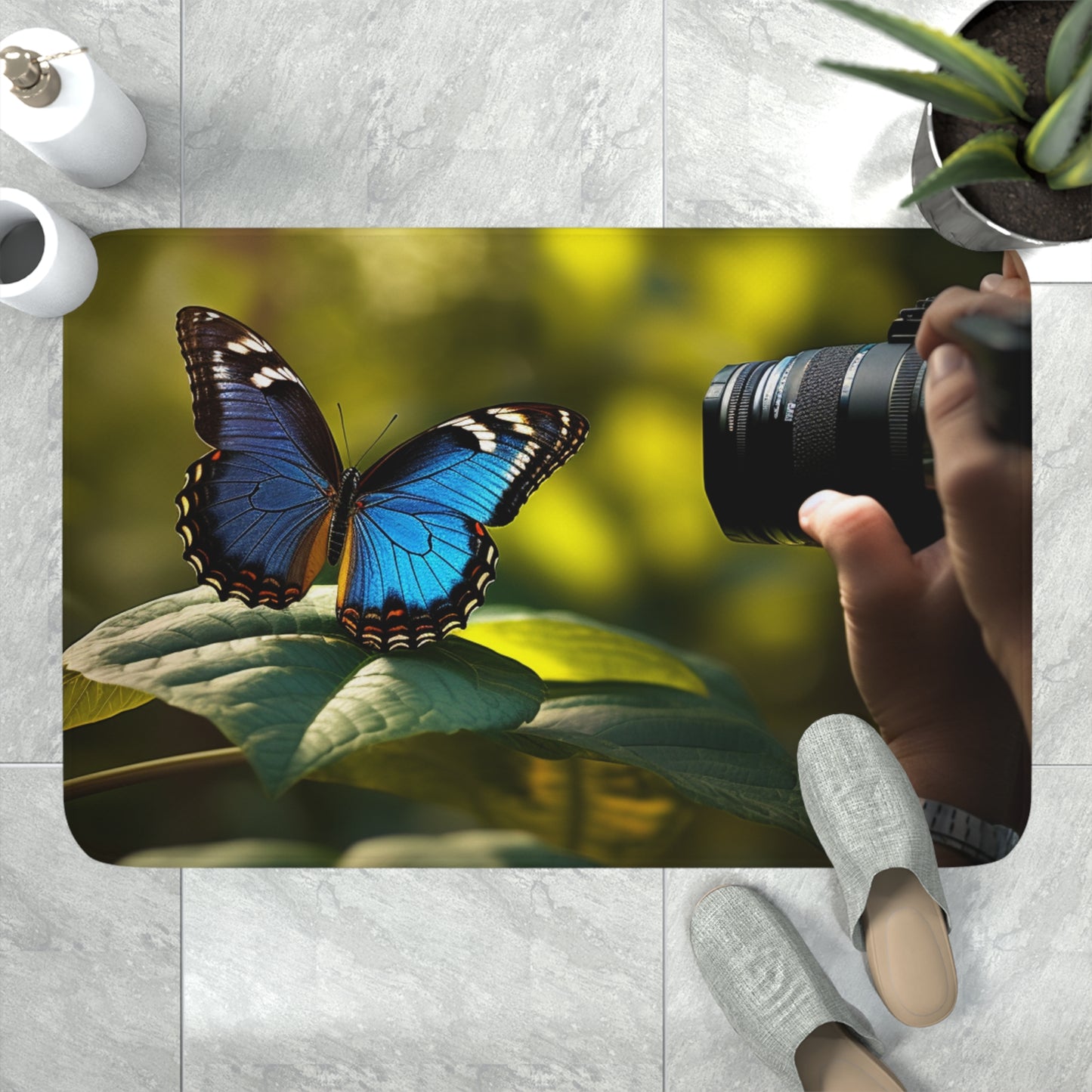 Memory Foam Bath Mat Jungle Butterfly 3