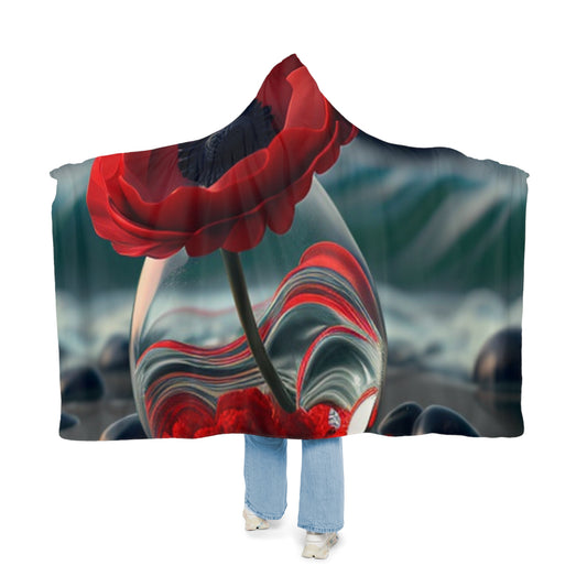 Snuggle Hooded Blanket Red Anemone in a Vase 1