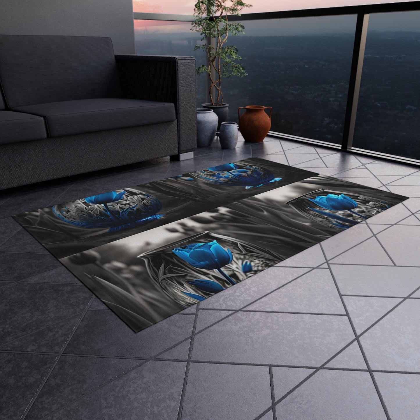 Outdoor Rug  Tulip Blue 5