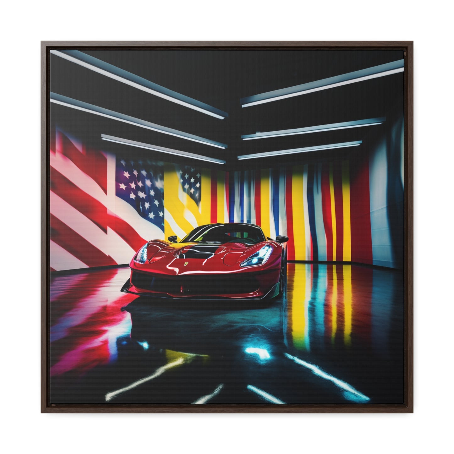 Gallery Canvas Wraps, Square Frame Macro Flag Ferrari 2