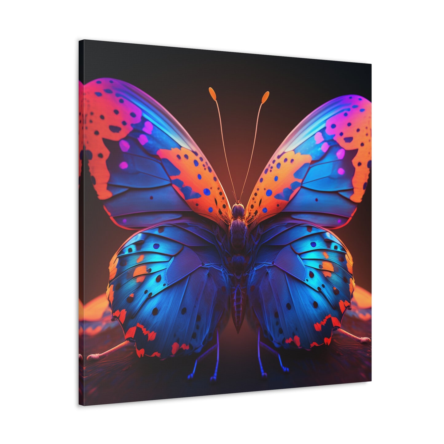 Canvas Gallery Wraps Neon Butterfly Macro 3