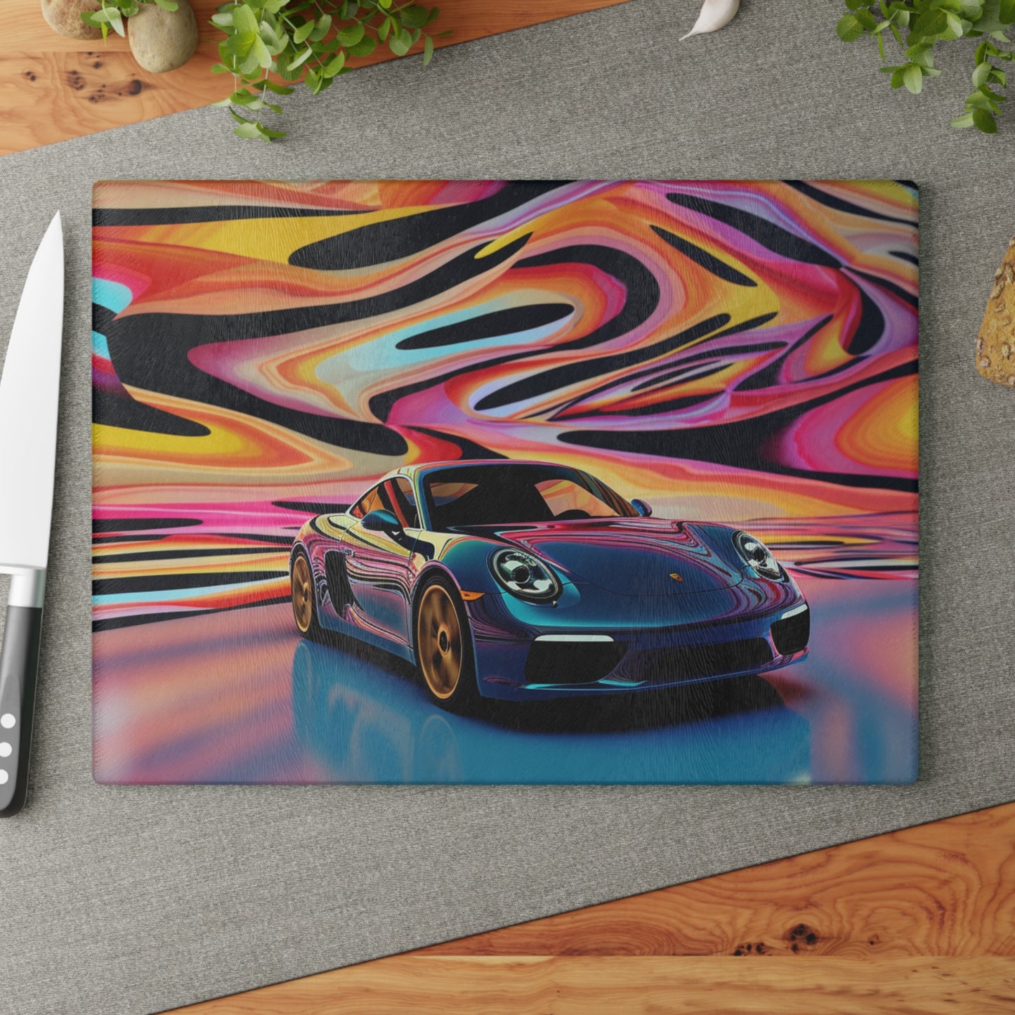 Glass Cutting Board Porsche Water Fusion 2