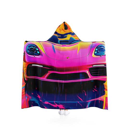 Hooded Blanket Pink Porsche water fusion 1