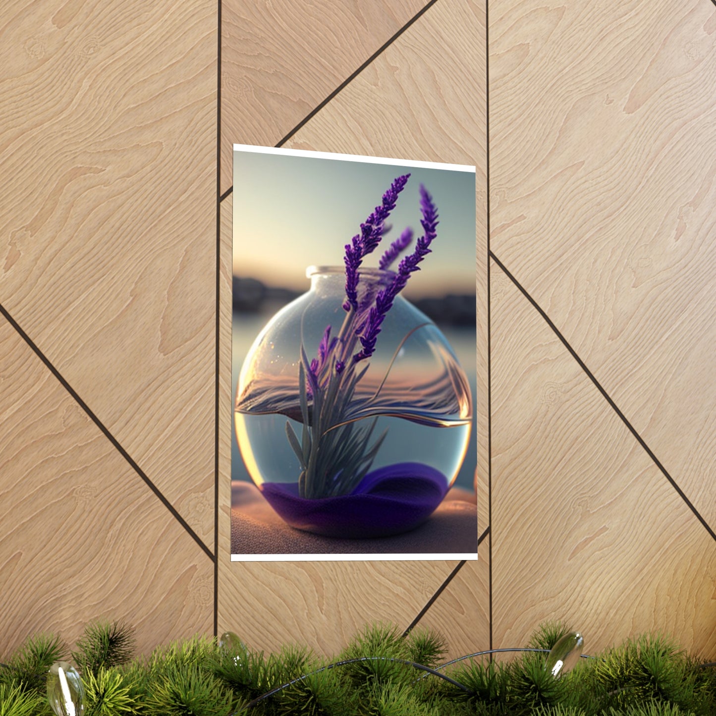 Premium Matte Vertical Posters Lavender in a vase 3