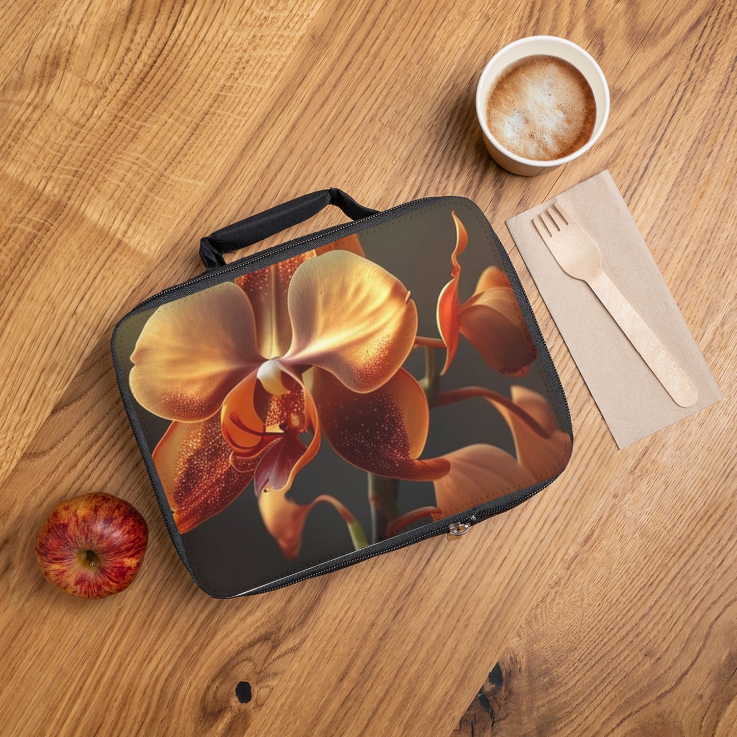 Lunch Bag Orange Orchid 1