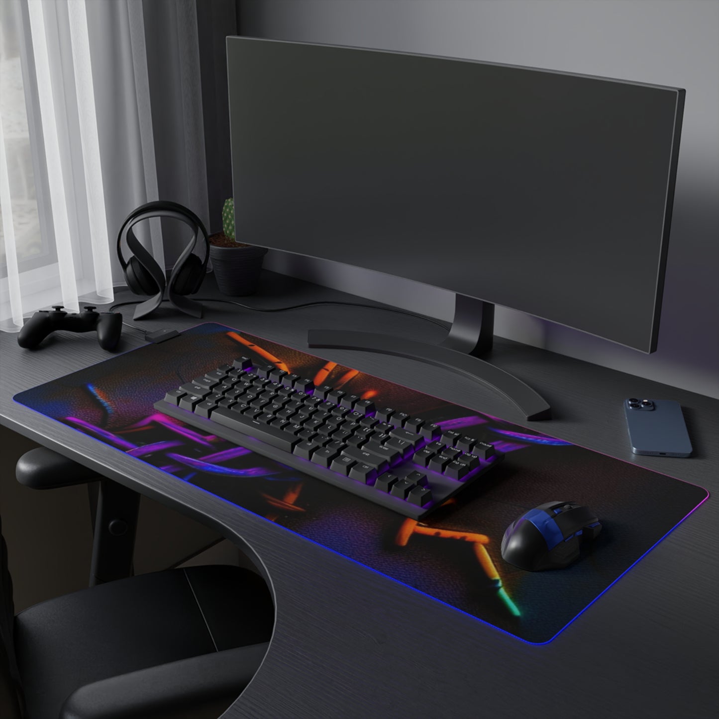 LED Gaming Mouse Pad Macro Neon Barbs 2