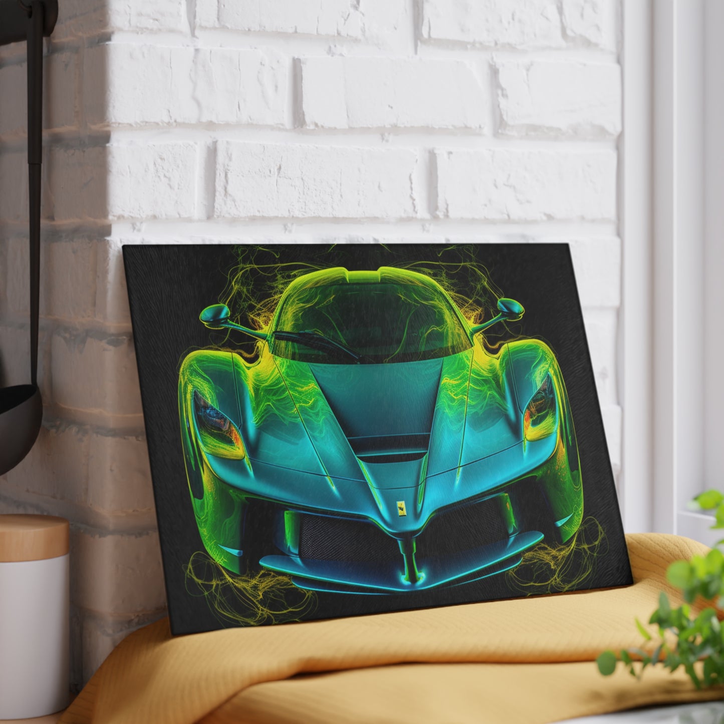 Glass Cutting Board Ferrari Neon 2