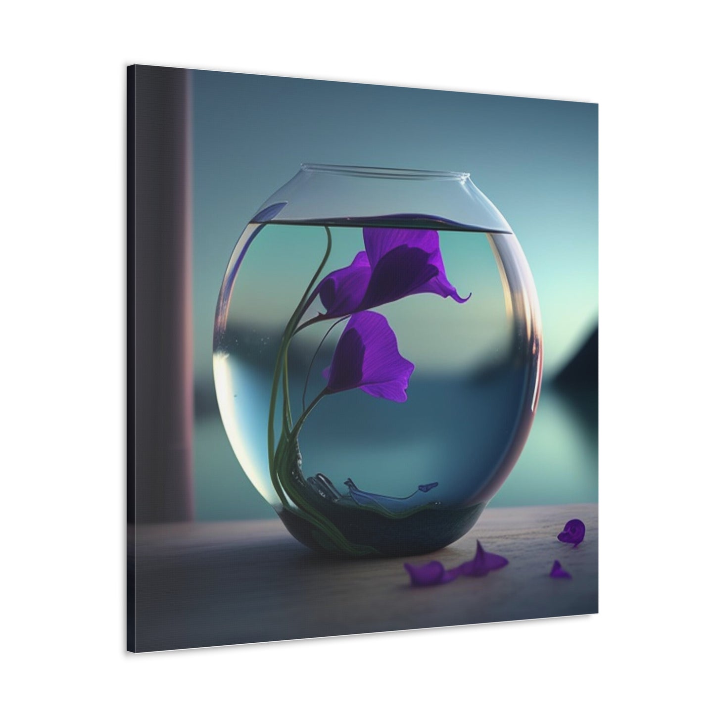 Canvas Gallery Wraps Purple Sweet pea in a vase 2