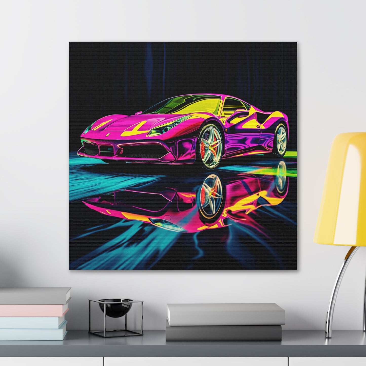 Canvas Gallery Wraps Pink Ferrari Macro 3