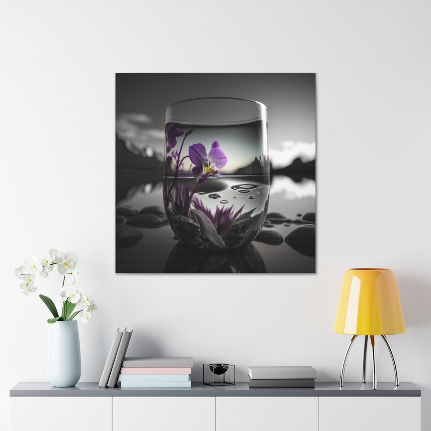 Canvas Gallery Wraps Purple Orchid Glass vase 2