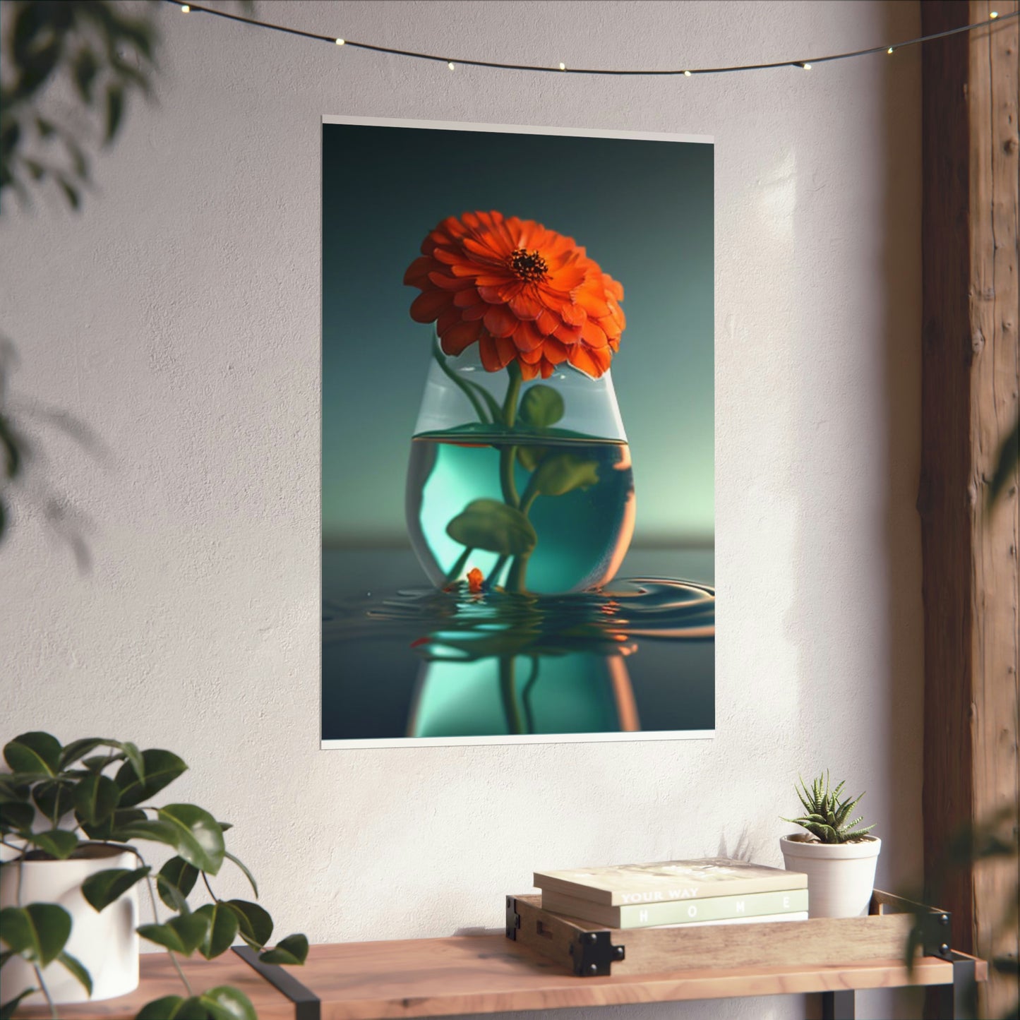 Premium Matte Vertical Posters Orange Zinnia 1