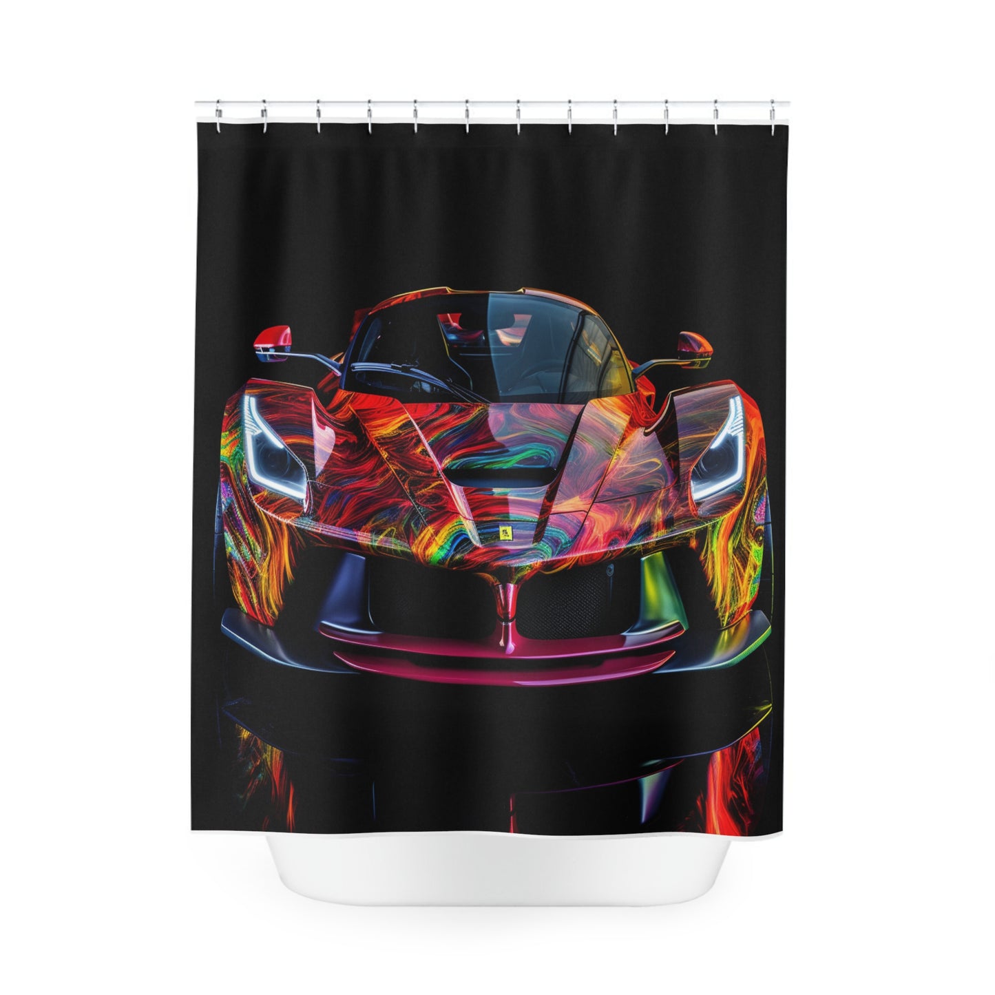 Polyester Shower Curtain Ferrari Neon 3